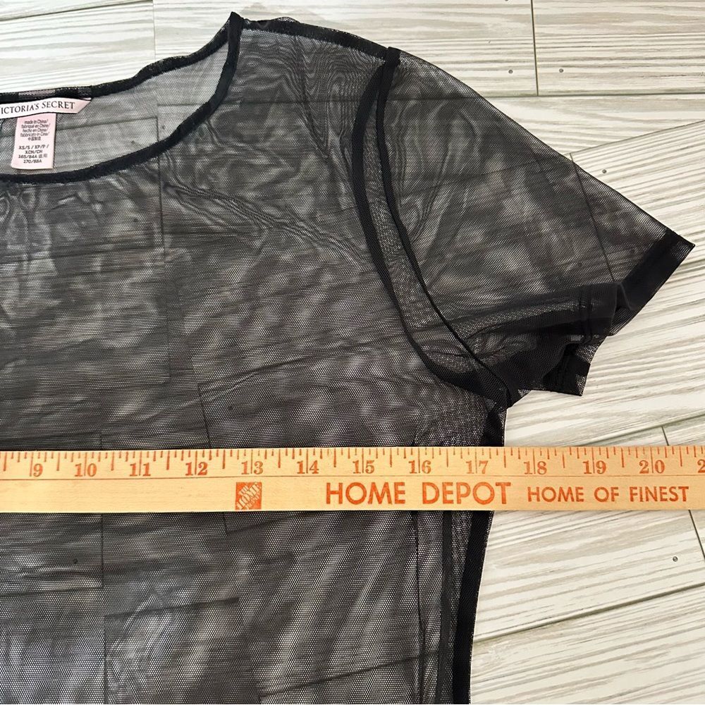 VICTORIA’S SECRET WITCHY GOTH SHEER MESH SHORT SLEEVE TOP XS - Picture 2 of 6